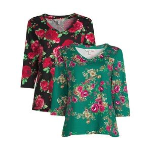 The Pioneer Woman 3/4 Sleeves T-shirts, Desert Floral & Rose Smoke NEW